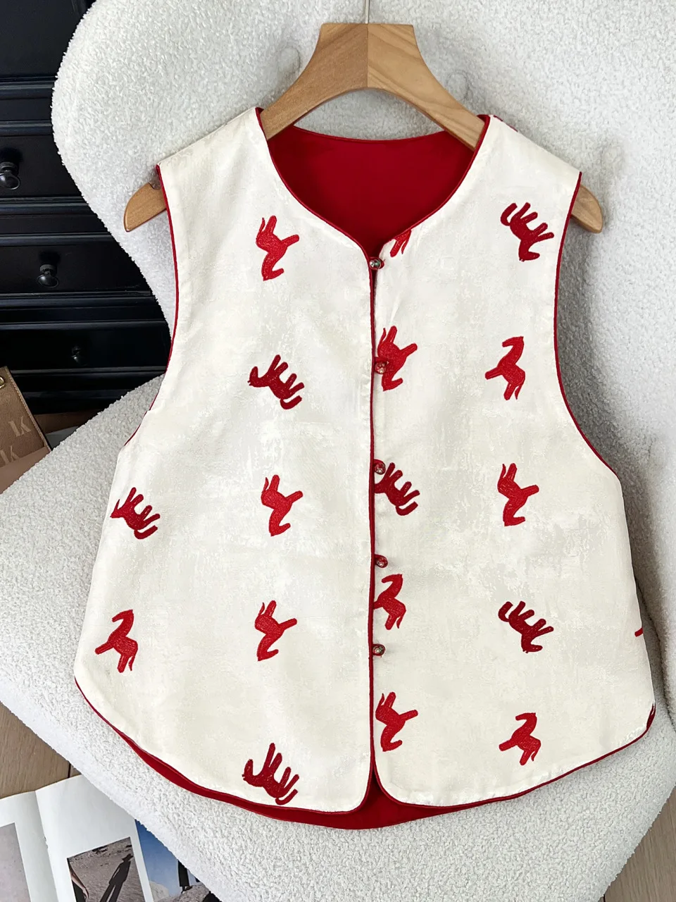 Nuevo Chaleco Bordado sin Mangas con Cuello Redondo Estilo Chino para Mujer, Chaqueta de Montar a Caballo de Moda para Primavera y Otoño, Cálida, de Poliéster