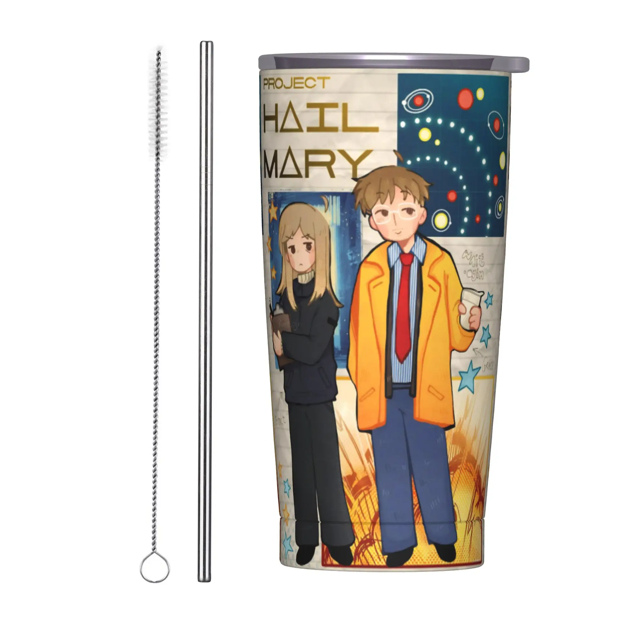 Project Hail Mary Tumbler Vacuum Insulated 2026 Sci-Fi Movie Thermal Cup Stainless Steel Outdoor Mug Hot Cold Drink, 20oz