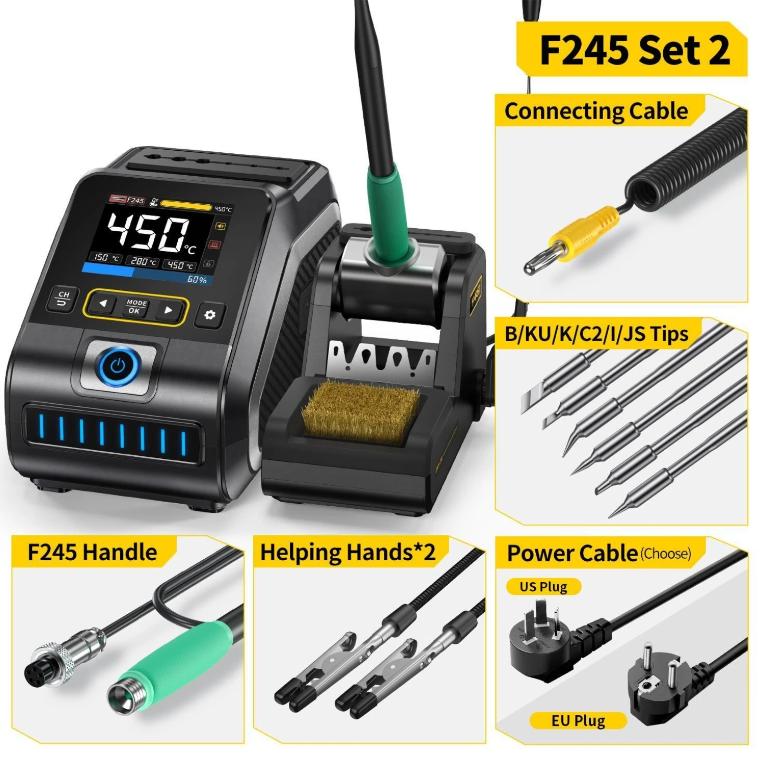 FNIRSI DWS-200 200W Hochleistungs-Schnellheiz-Lötstation C210 C245 Lötkolben-Griff Elektronisches Schweiß- und Reparaturwerkzeug