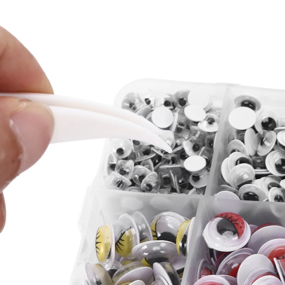 420pcs Easy to Use Self Adhesive Eyes Plastic Box Included Multicolor Wiggle Eyes Multi Purpose With Eyelashes Googly Eyes