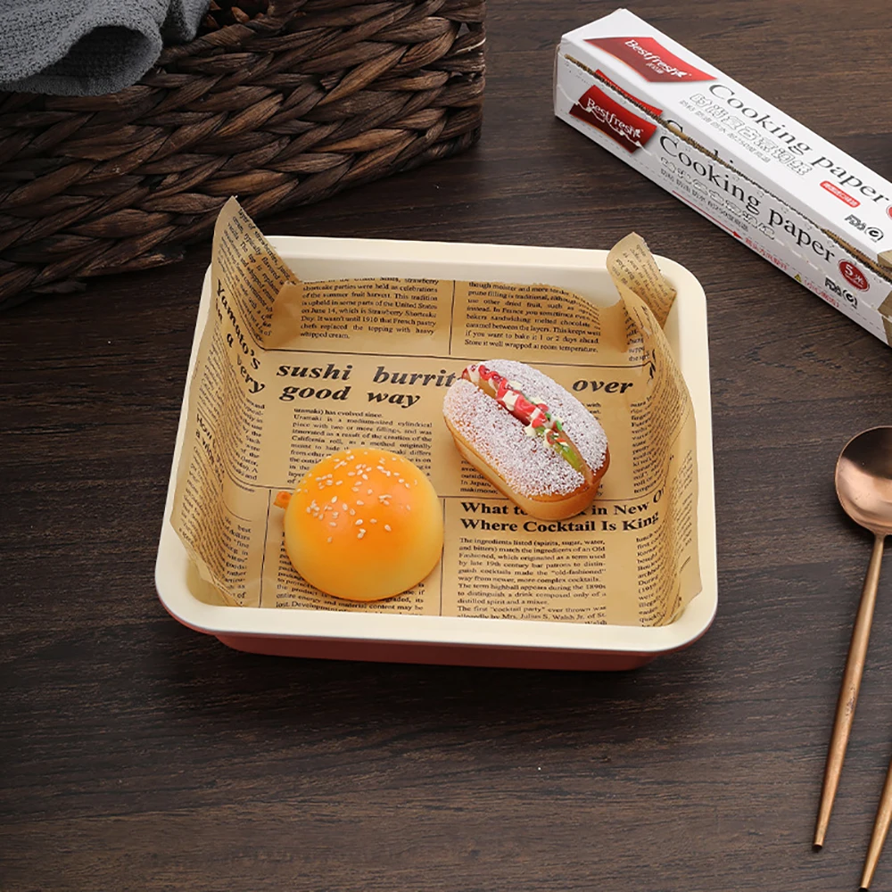 Retro English Newspaper Food Grade Grease Paper Bread Sandwich Burger Fries Wrappers Cookie Food Accessories for Baking Kitchen