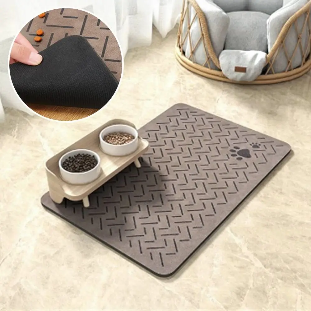 

Practical Absorbent Pet Feeding Pad Anti Slip Dirt Resistance Cat Dog Sleeping Mat Splash-proof Quick-drying Floor Mats