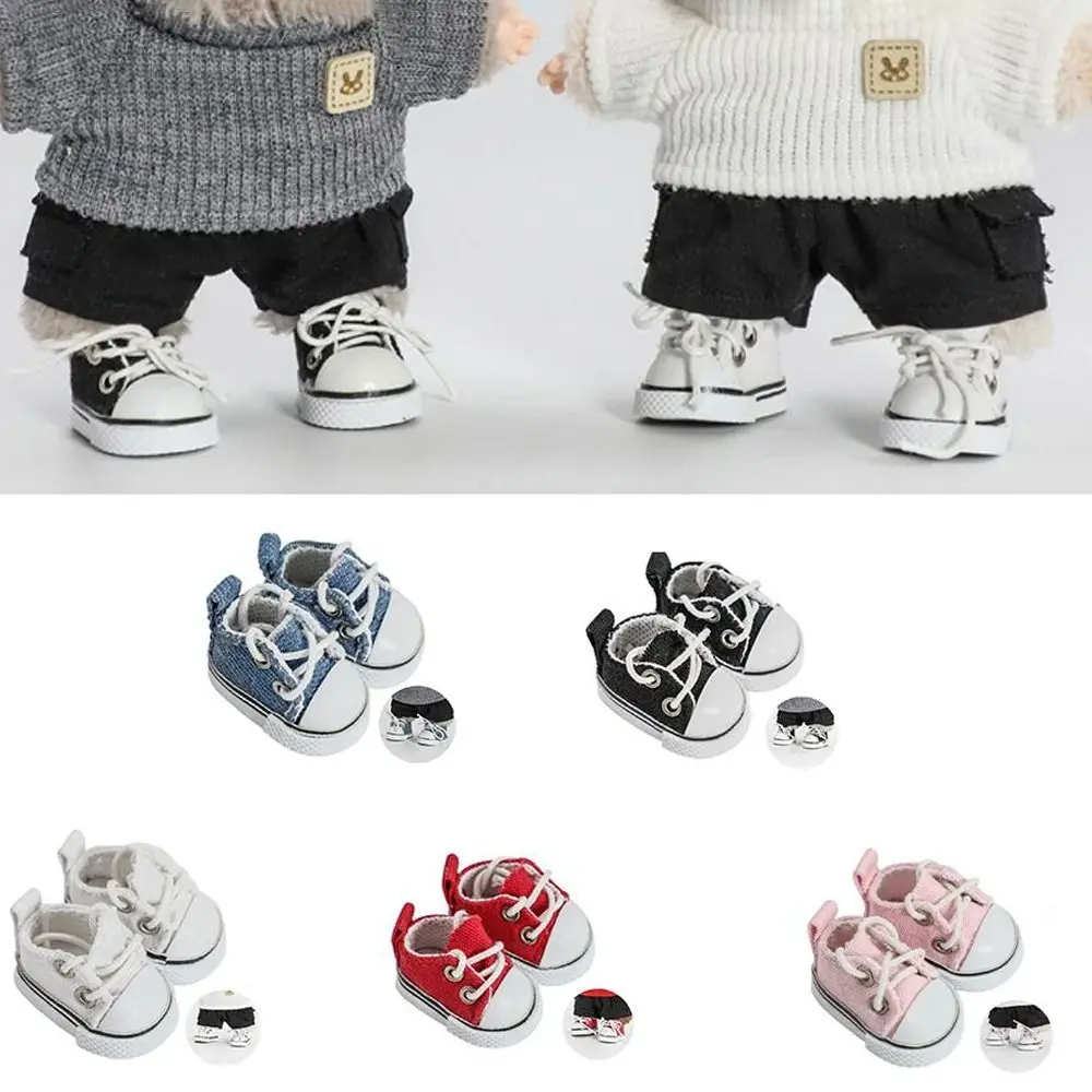 Nuovo 4*3 cm/3.8*2.5 cm 17 cm Scarpe da bambola Stili multipli Scarpe per bambole fatte a mano Bambole fai da te Accessori Scarpe di tela Giocattoli per bambole