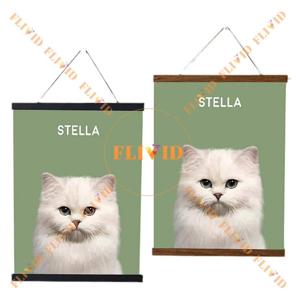 1pc 51cm Magnatic Poster Hanger Teak Wood Black White Photo Frame Canvas Painting Frame Gold Black Walnut Wall Frame