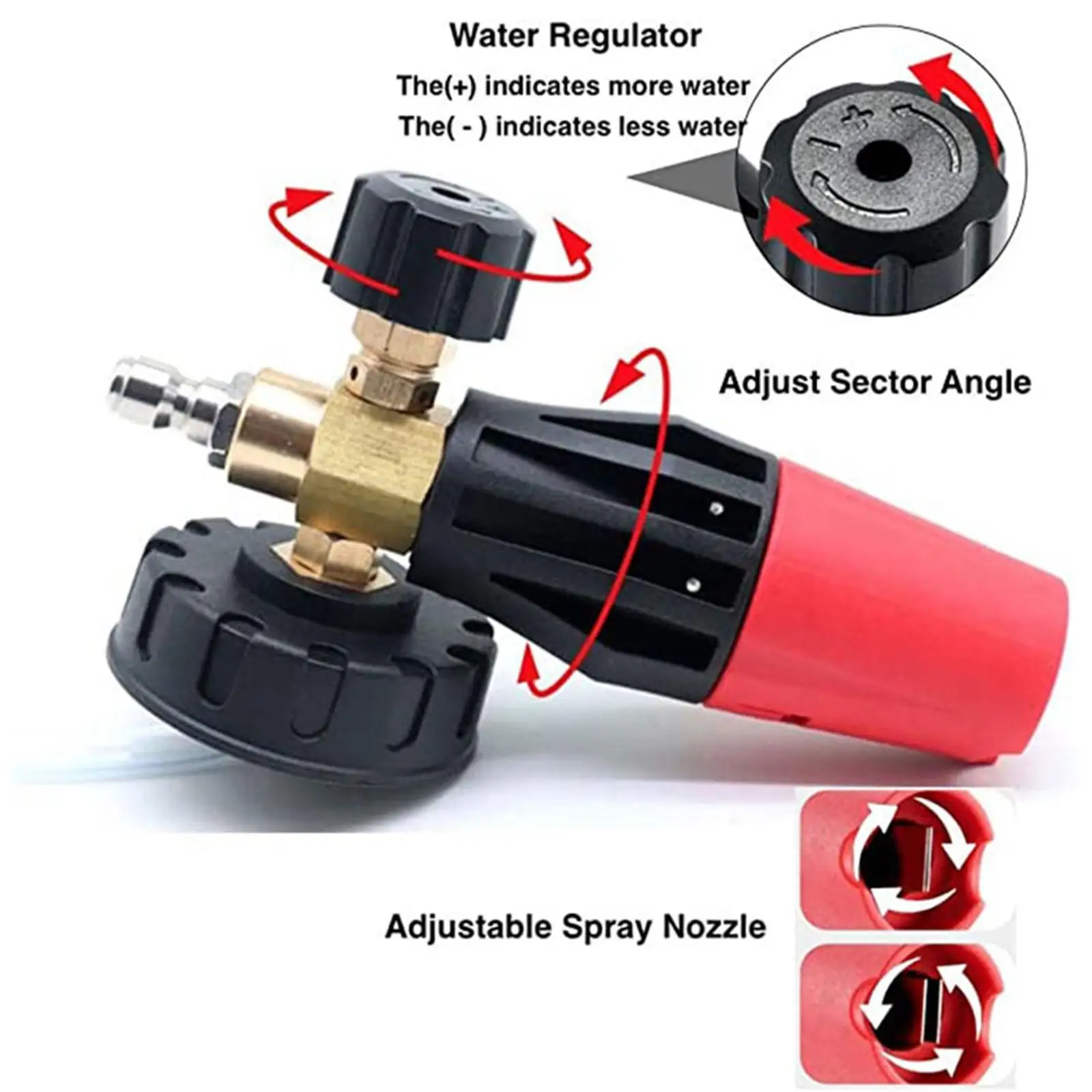 Adjustable Foaming Sprayer 1/4 inch Quick Connector Quick Release High Pressure Portable for Garden Lawn Car Window Washing