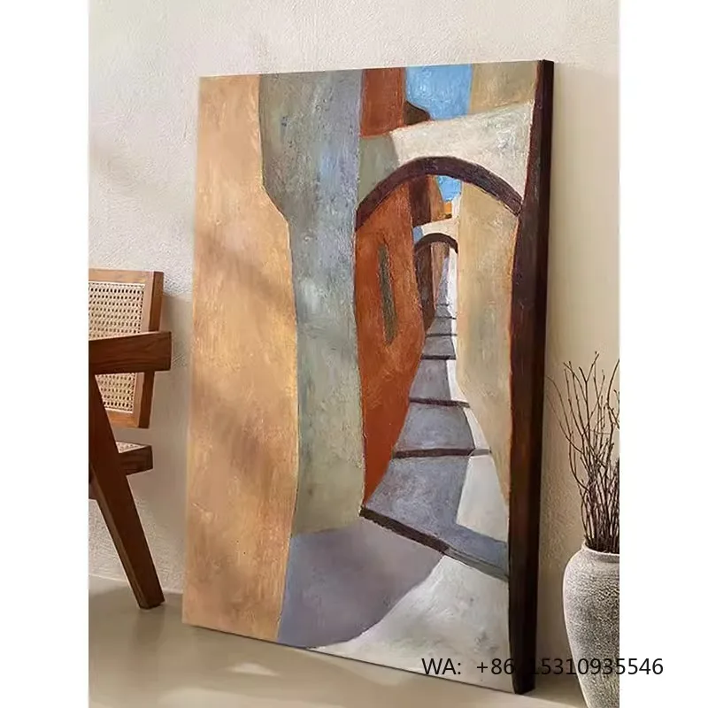 Picasso Abstract Oil Canvas Wabi-Sabi Style Aluminum Frame Hanging Simple Art Decorative Painting Bedroom Living Room Dining