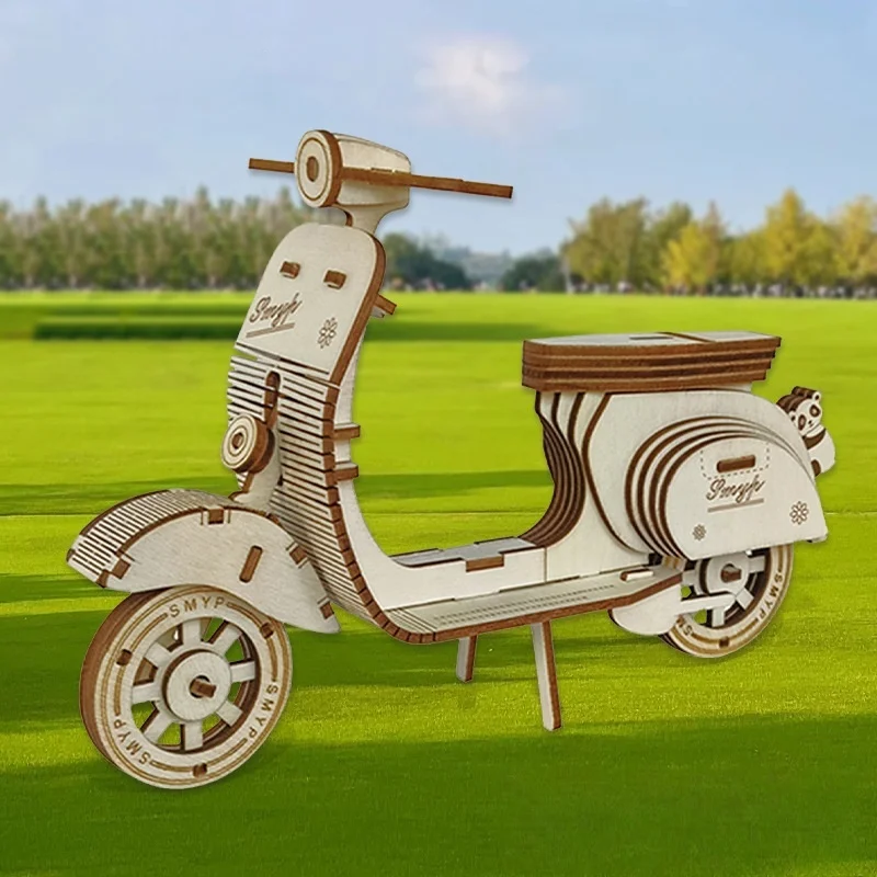 OUZEY 3D 木製車モデルキット、DIY 車両組み立てパズル、ティーンエイジャーと大人のための教育用組み立ておもちゃ