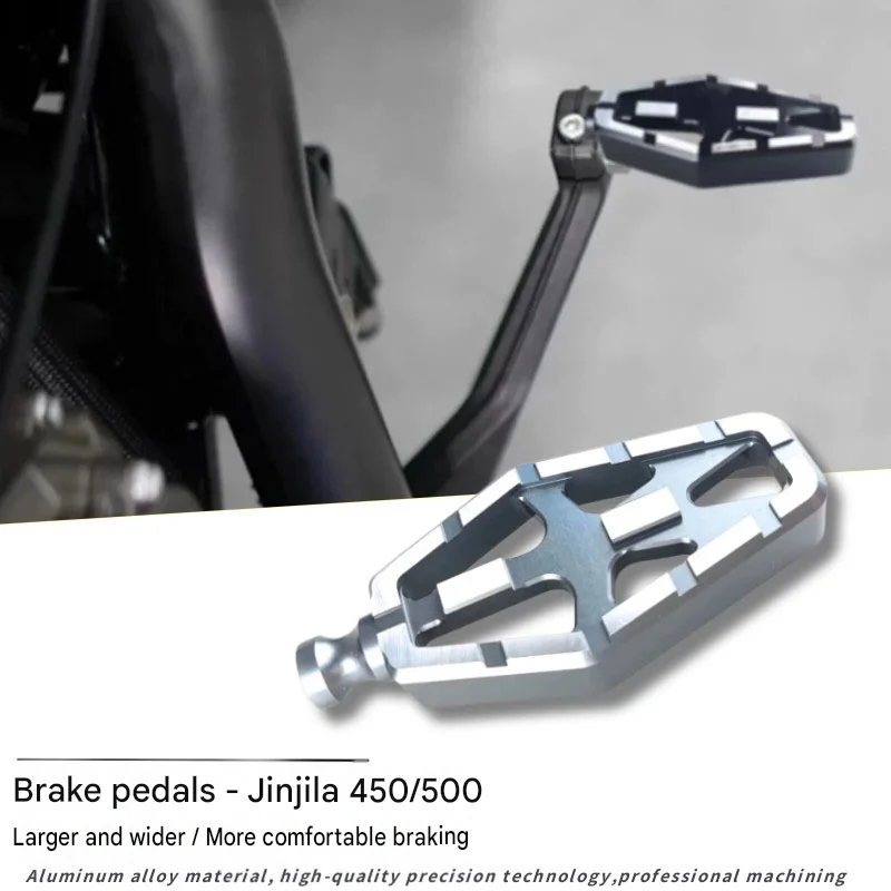 For Benda Chinchilla 450/500, add-on accessories include a longer and wider hollow brake pedal Anti‑slip surface design