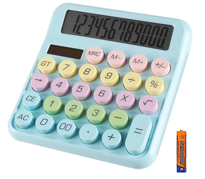 Calculator Solar & Battery Power 12 Digit Display Multi-Functional Big Button for Business Office School Calculating (HY-2208)
