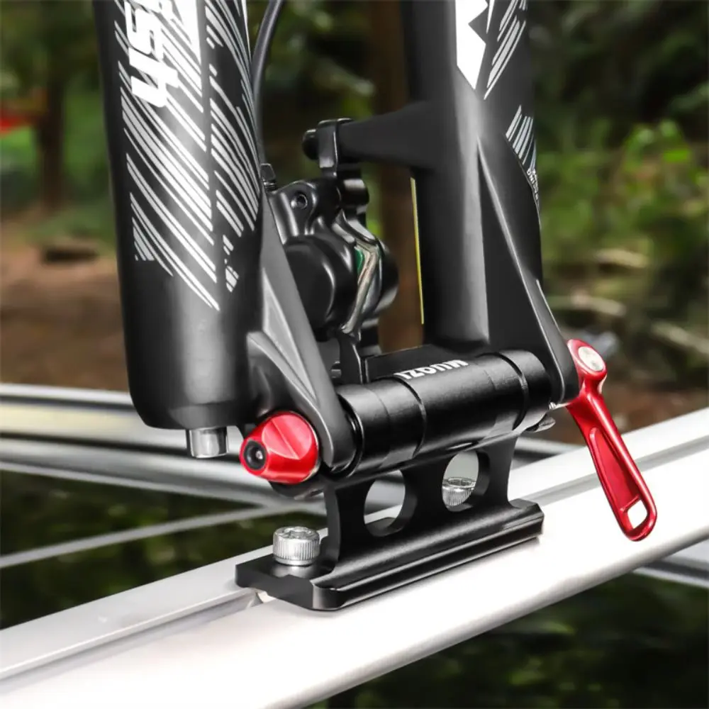 Durable Aluminum Alloy Bike Fork Mount Rack Black Red Lightweight Car Roof Rack Axle Mount Adapter