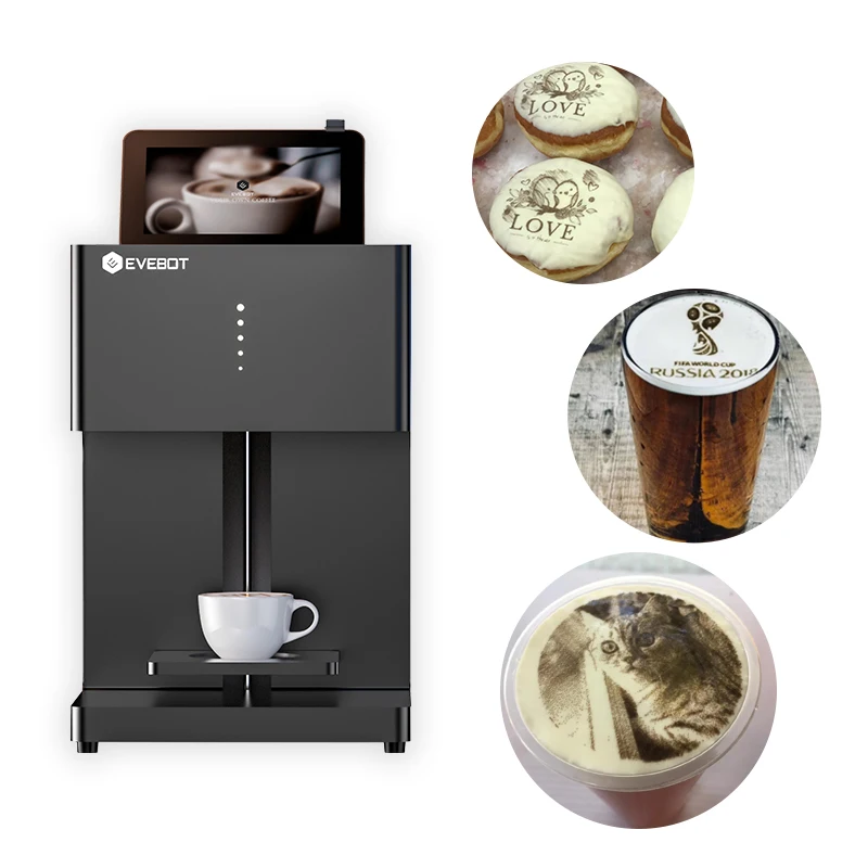 

Evebot Coffee Drink Printer Automatically Identify Cup Height 7-inch Touch Screen Optimal Viewing Angle on Cappuccino Cocktails
