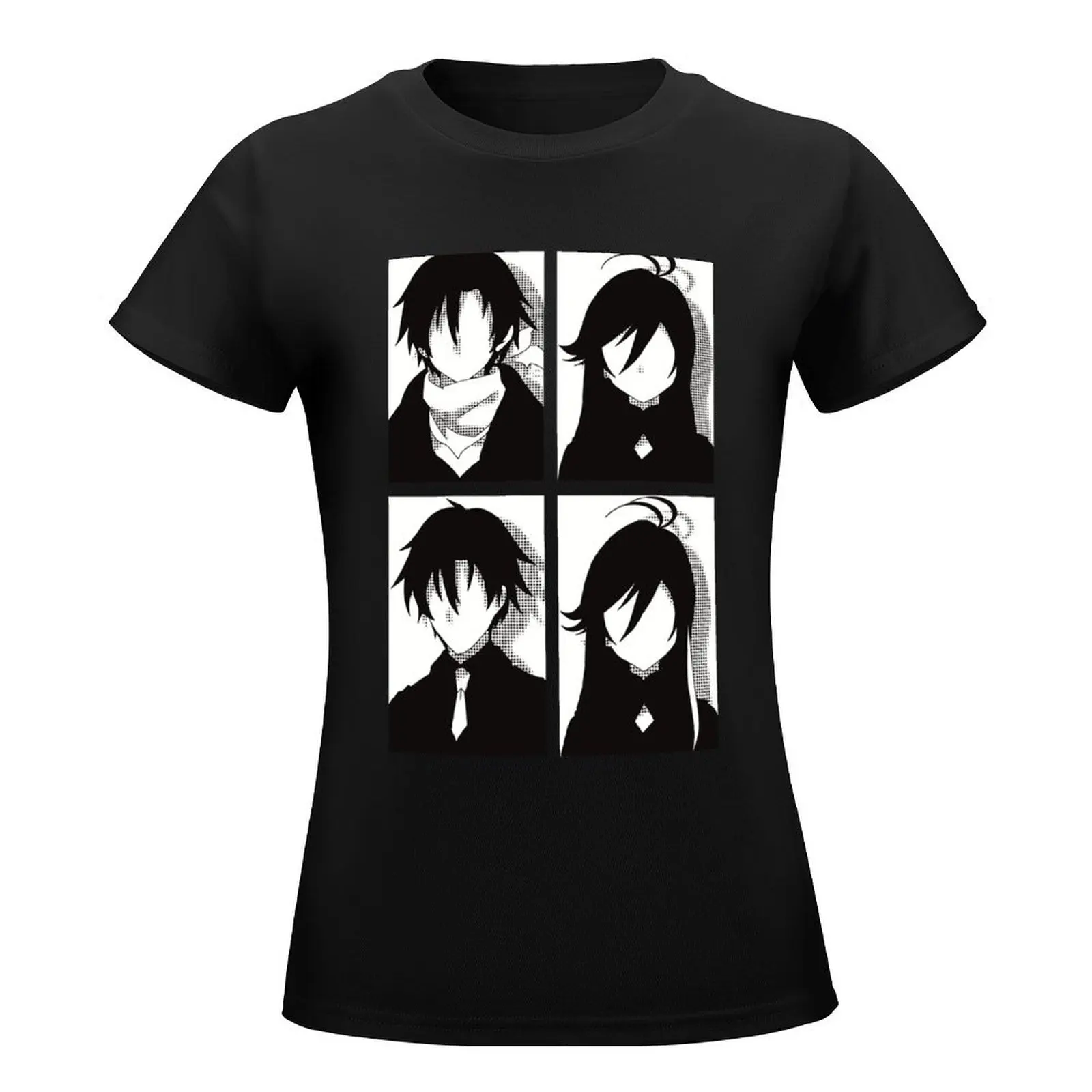 86 or Eighty six anime merch All main character in black and white pop art minimalist design Shinei nouzen x Vladilena m T-Shirt