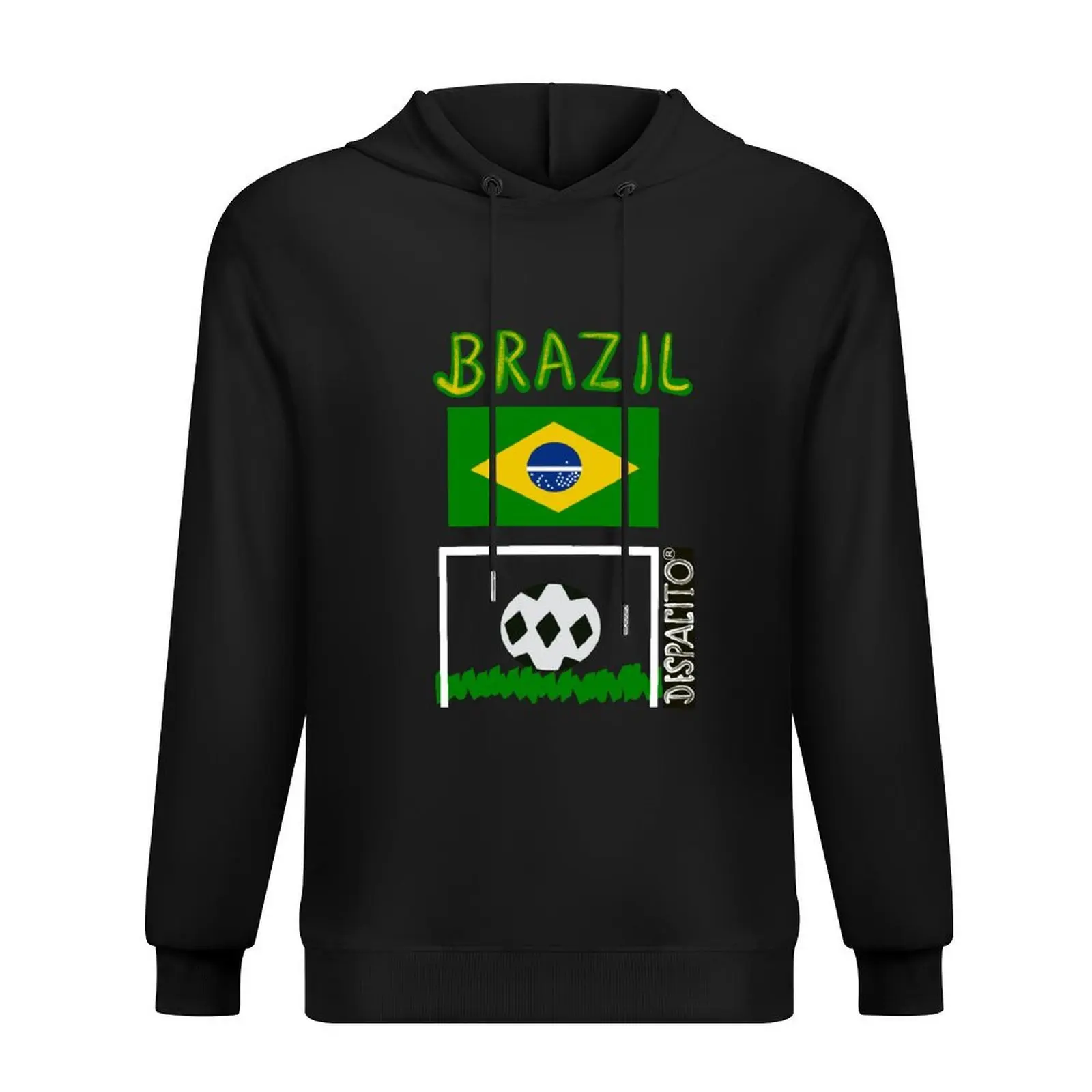 

Despacito Official Distressed Text Brazil Flag Futbol Soccer Ball Hoodie men's coat mens designer clothes tracksuit