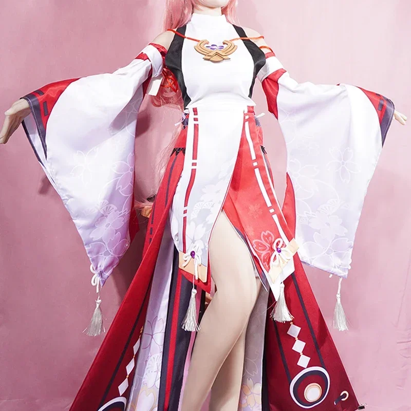 

Halloween Yae Miko Cosplay Costume Impact Uniform Wig Cosplay Anime Chinese Style Halloween Costumes for Women Game