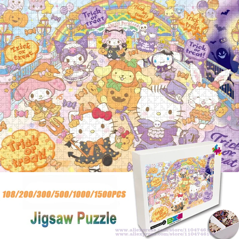 

Sanrio Characters Puzzle Jigsaw 108/200/300/500/1000/1500Pcs Intelligence Puzzles Unisex Puzzles Birthday Gifts with Box