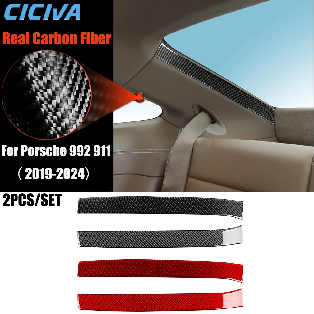 

Автомобильные аксессуары из углеродного волокна, полоса заднего лобового стекла, модифицированная внутренняя накладка, мягкая наклейка для Porsche 911 992 2019-2024