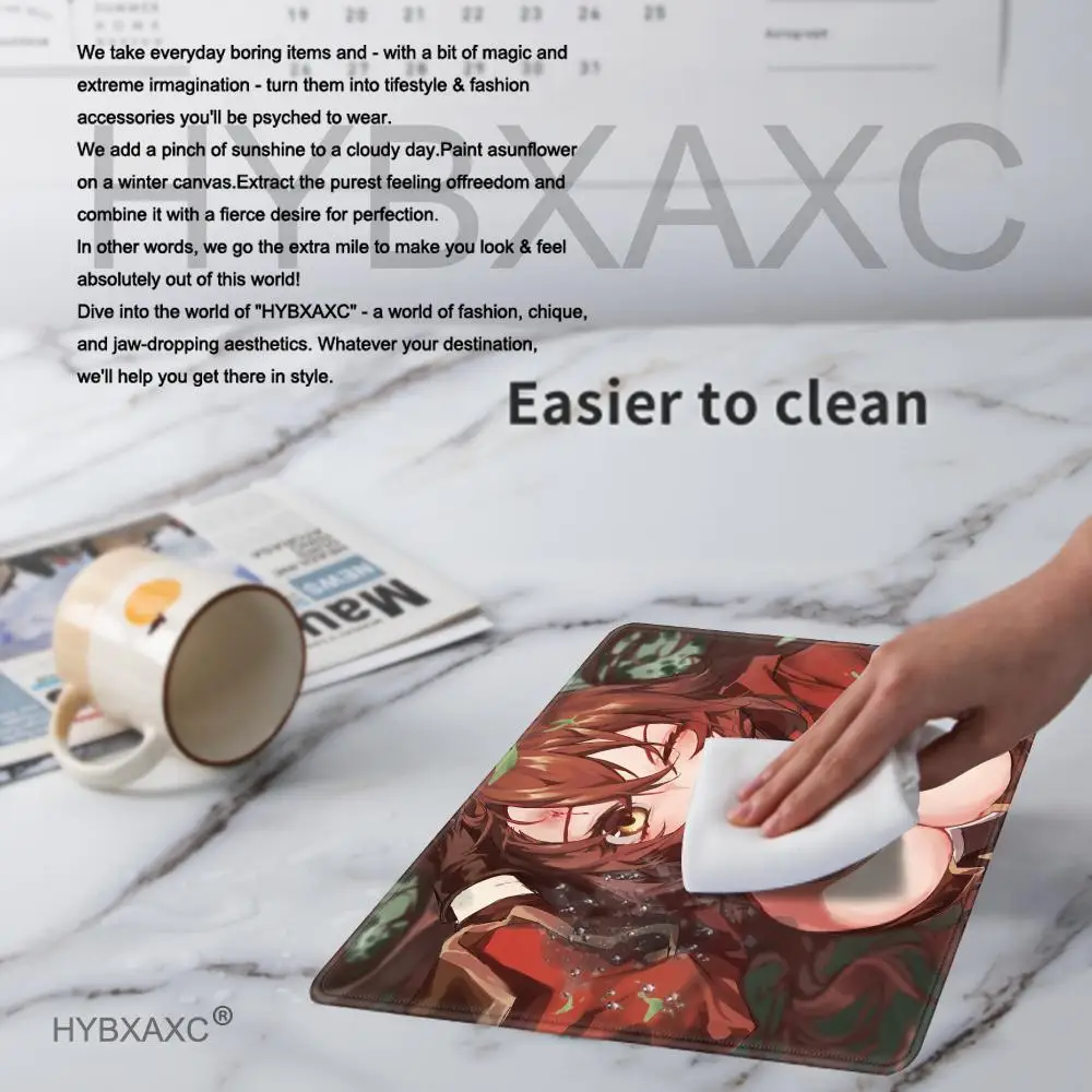 45x40 Anime girls Amber Mouse Pad Computer Laptop Cute Keyboard Mouse Mat G-Genshin Impact Mousepad Keyboard Gamers Desk Mat