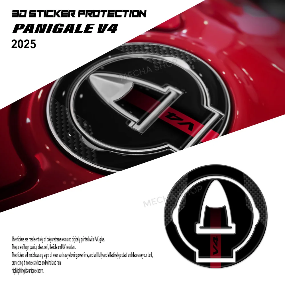 

For Panigale V4/S 2025 Tank Pad Motorcycle 3D Epoxy Resin Decal Kit Gas Cap Upper Protection Sticker