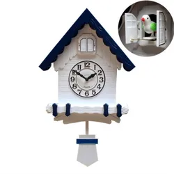 European Style Living Room Creative Bird Chime Wall Clock Household Children's Room Swinging Cartoon Decorative Wall Clock LF626