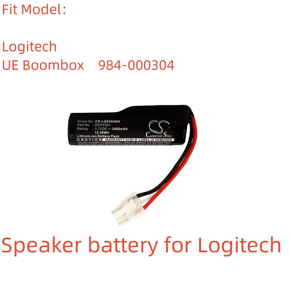 

Li-ion Speaker battery for Logitech, 3.7v, 3400mAh, 984-000304, UE Boombox,DGYF001, GPRLO18SY002, 533-000096