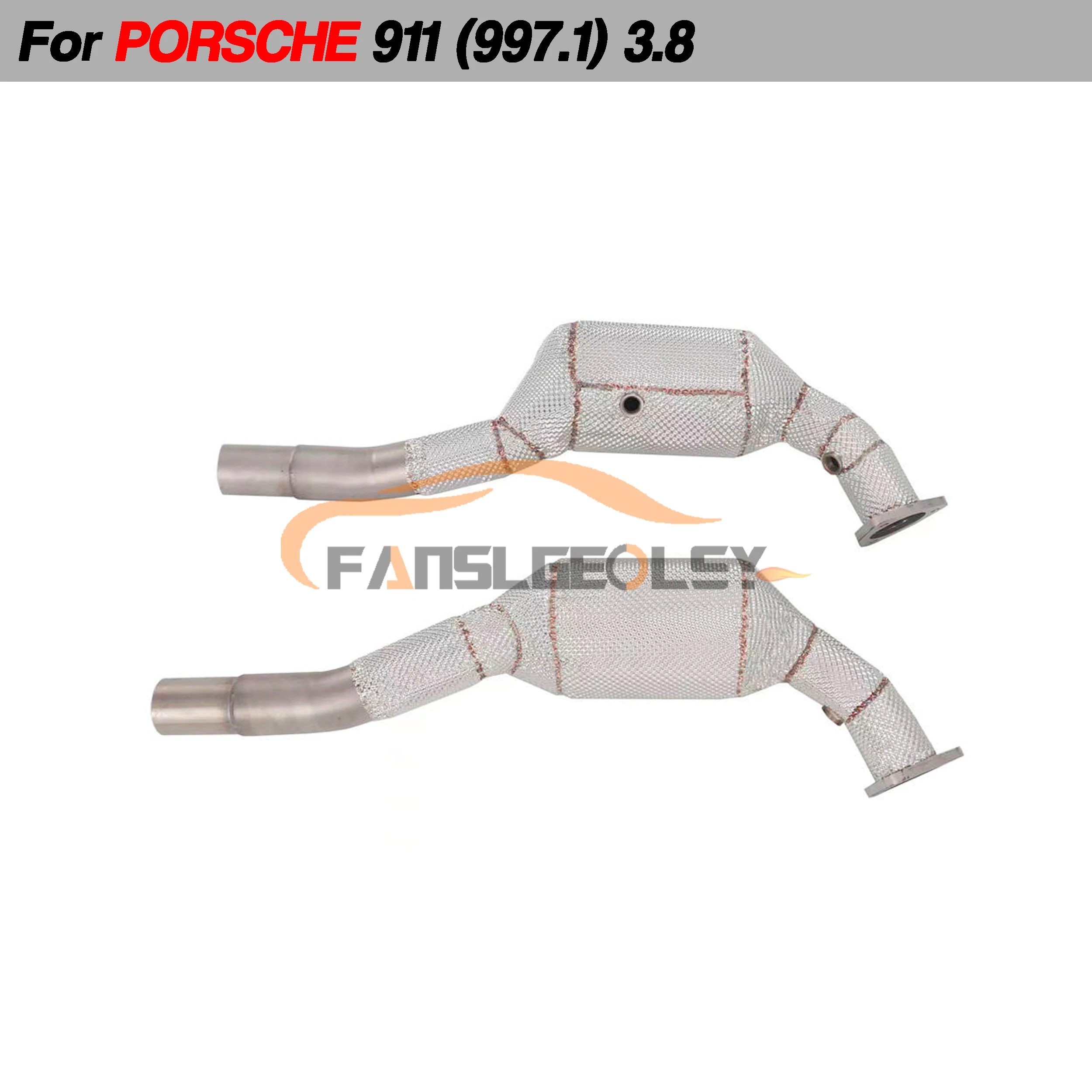 

For Porsche 911 997.1 3.6 3.8 Stainless Steel Downpipe Performance Exhaust System with Heat shield and Sports Catalysis