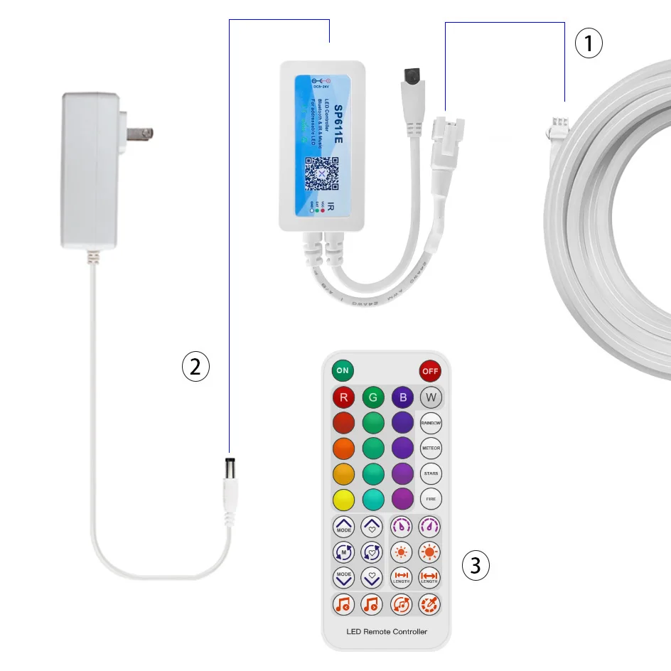 USB SP611E WS2812b DC 5В 12В 24В SPI RGB светодиодный пиксельный контроллер с пультом дистанционного управления для Dream Color LED Strip Music Sync