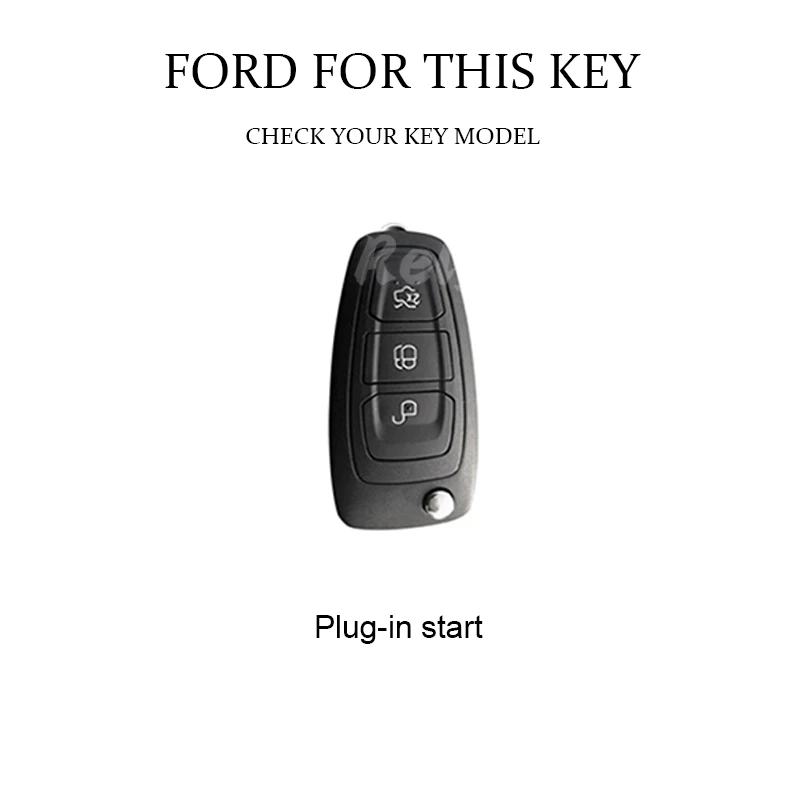 Leather Car Flip Key Case Cover Protector Shell for Ford Ranger C-Max S-Max Focus Galaxy Mondeo Transit Tourneo Custom Keychain