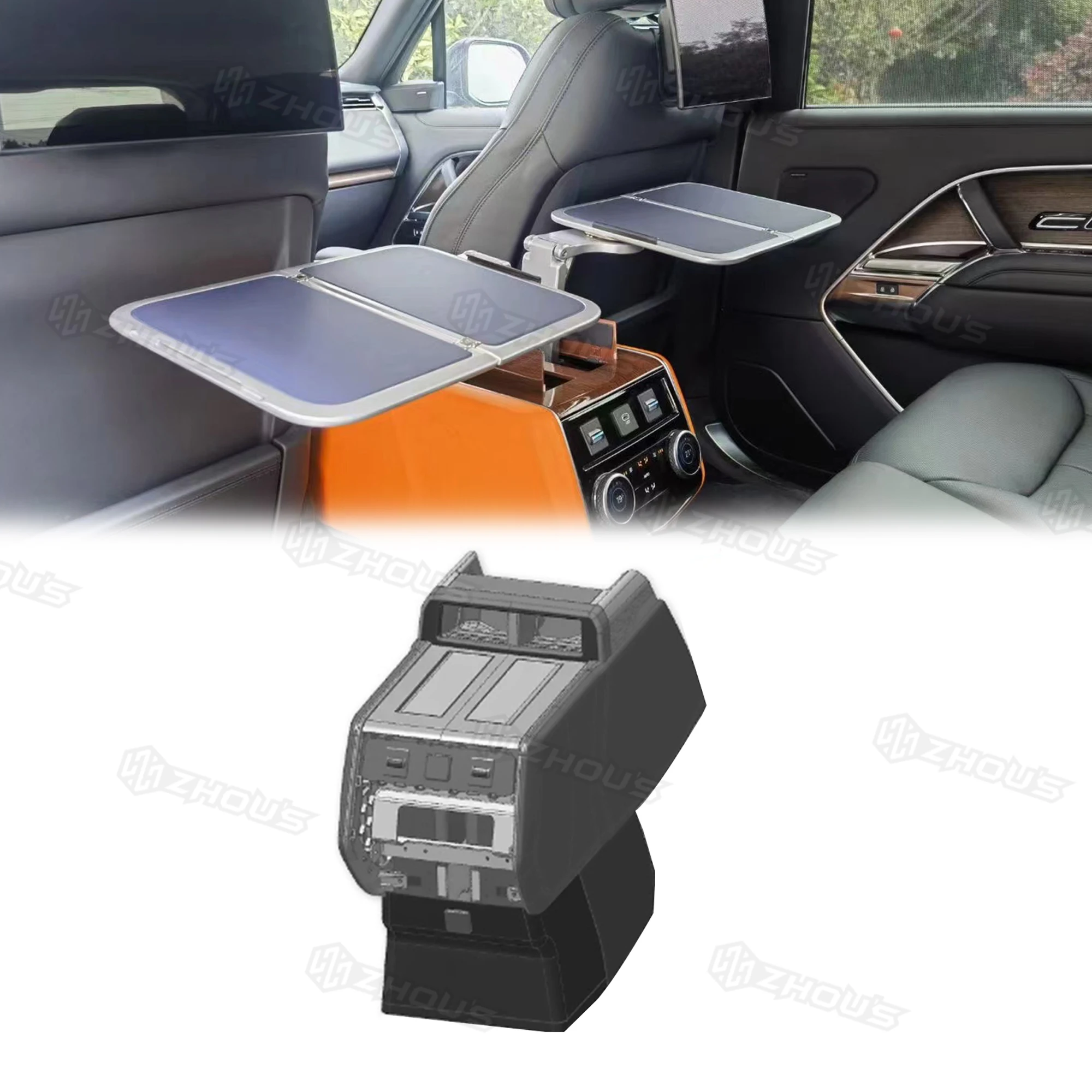 Zhous Design Multi-funcional Dobrável Acessórios para Carro Bandeja Interior Mesa para Laptop Carro Comer Suporte para Copo Bandeja