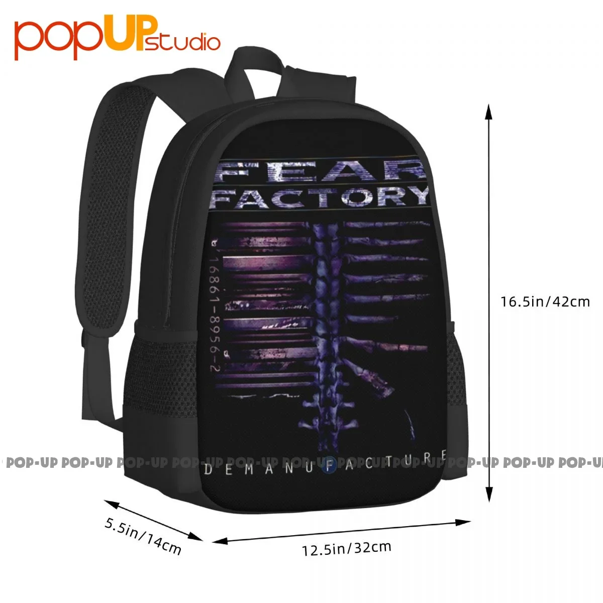 Fear Factory Demanufacture Backpack Large Capacity School Foldable Sports Style Outdoor Running