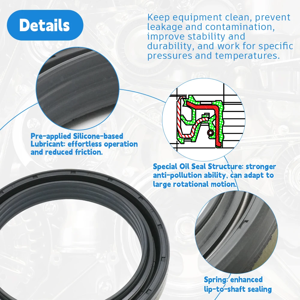 DMHUI 12019120B Wheel Hub Sealing Ring 75*100*13/14.5mm RWDR CASSETTE-2 Type NBR Rubber Tractor Axles Shaft 0734319723 Oil Seal