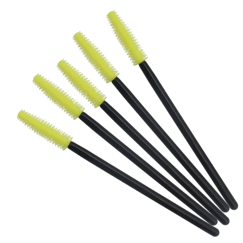 Baguette de mascara jetable Portable en vrac, brosse de maquillage en silicone souple, matériau sûr et facile à appliquer, 50 pièces