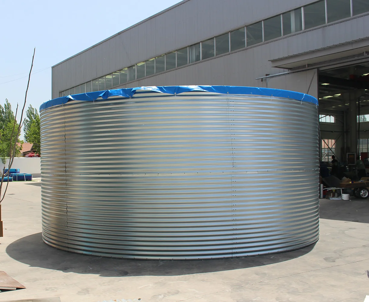 Recirculating Aquaculture System Tilapia Farming Equipment Corrugated Galvanized Steel Sheet Tarpaulin Pond Fish Farming Tank