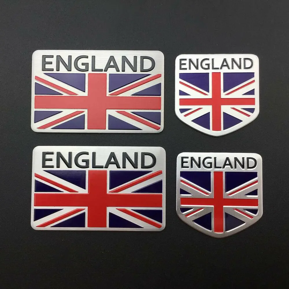 

4pcs UK Flag Auto Car Trunk Side Tailgate Aluminum Emblems Badges Decals Sticker
