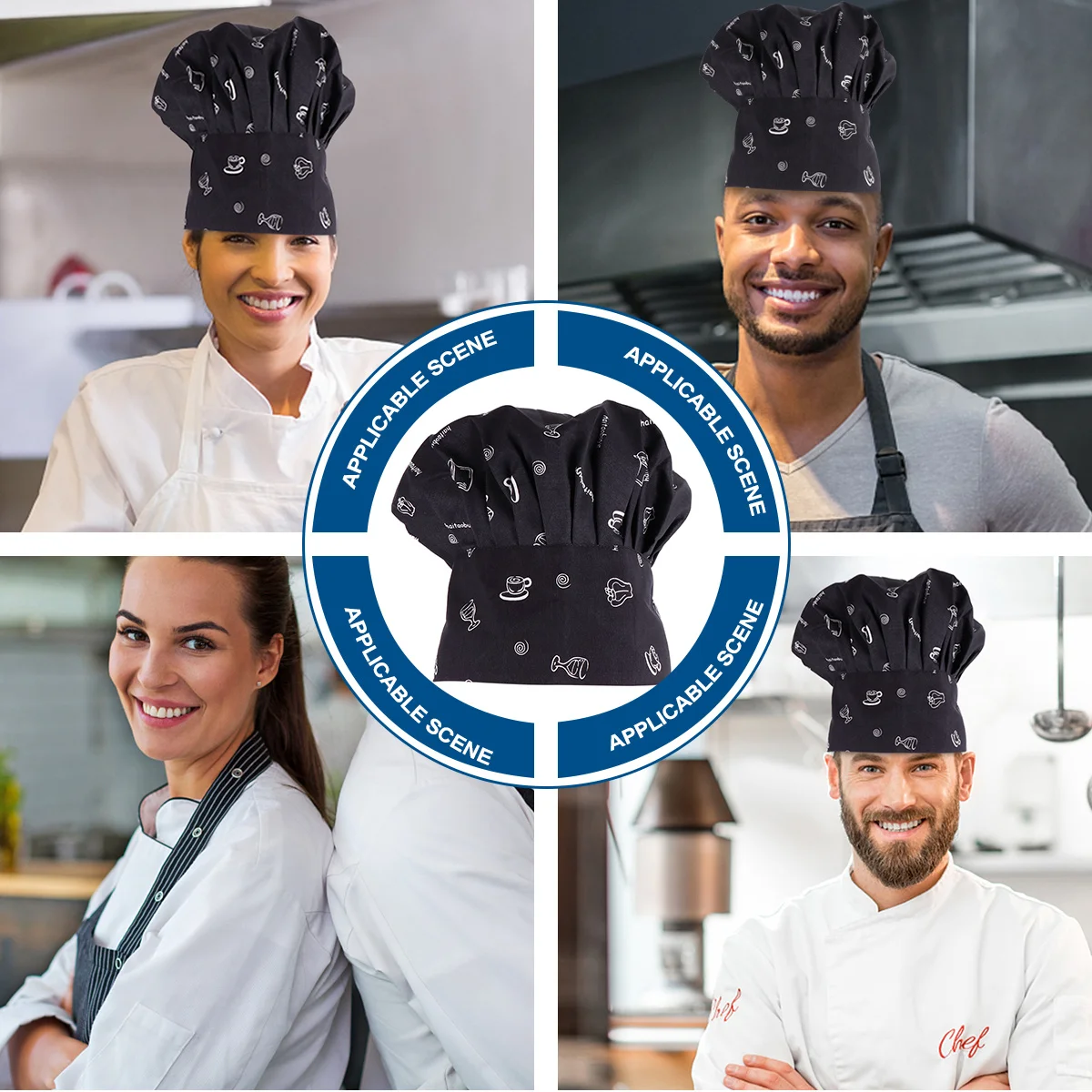 

1 шт., кухонная шляпа шеф-повара, стиль гриба, хлопок, полиэстер, дышащая удобная шляпа повара, униформа для приготовления пищи в ресторане, подходит под