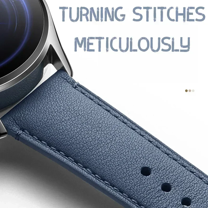 22MM Original Leather Strap for Xiaomi Watch S3/S2/S1 Pro/Active Soft Bracelet for Watch Color 2/1 Sport Series Band Accessories