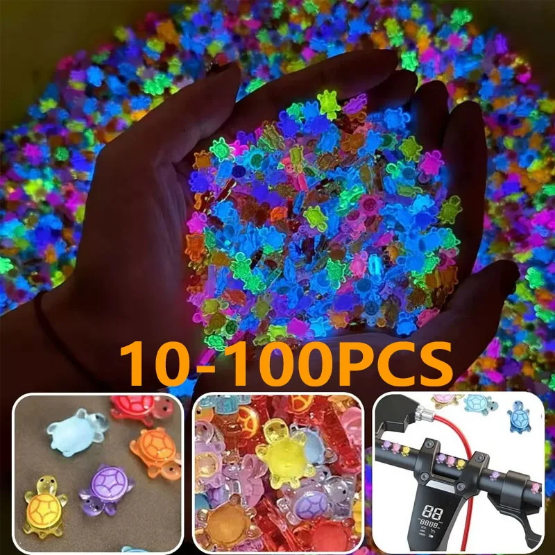 .;10-100Pcs Mini Resin Turtles Night Glow Turtle Figurines Realistic Glow in The Night Turtle Miniatures Home Decoration Acceso