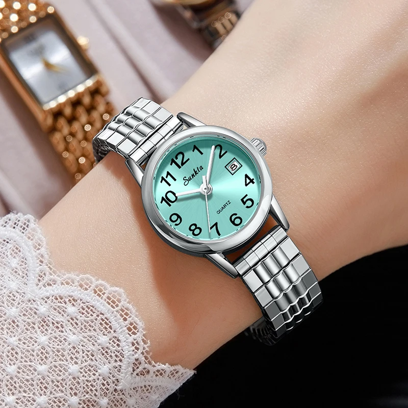 SUNKTA LIGE Women's Watches Top Brand Luxury Creative Steel Waterproof Watch For Women Fashion Elegant Sports Quartz Wristwatch