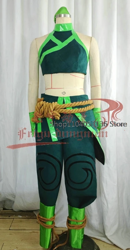 

Pre-sale LOL Akali Cosplay Costume Halloween Costumes Custom made size The Rogue Assassin Green Suits