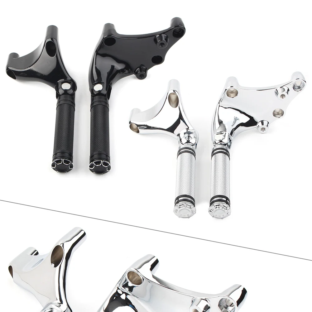 Chrome/Black Motorcycle Rear Passenger Footrest Peg Mount 1Pair For 2014-2021 Harley SuperLow XL883L XL1200T Aluminum Alloy