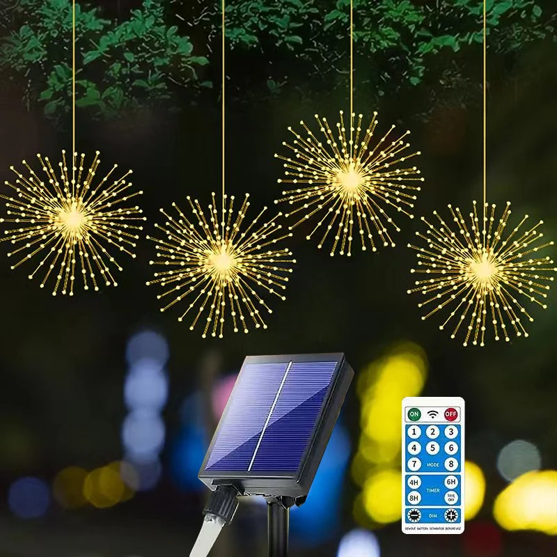 

Solar Fireworks Lights, Outdoor Courtyard, Christmas Decoration, Explosion Beam, Dandelion Lights, Four 240-Lamp