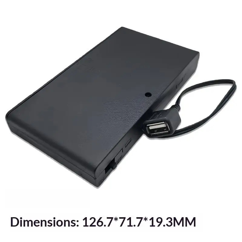 1Pcs USB Mini Power Supply Battery Box With Cover And Switch 8 X AA USB Battery Box For 12V LED Strip Lights