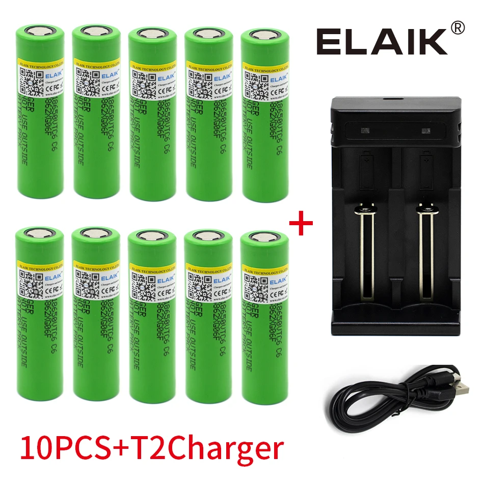 New original 18650 VTC6 3.6V 3000mAh battery For Us 18650 30A toys tools flashlight battery+USB Charger