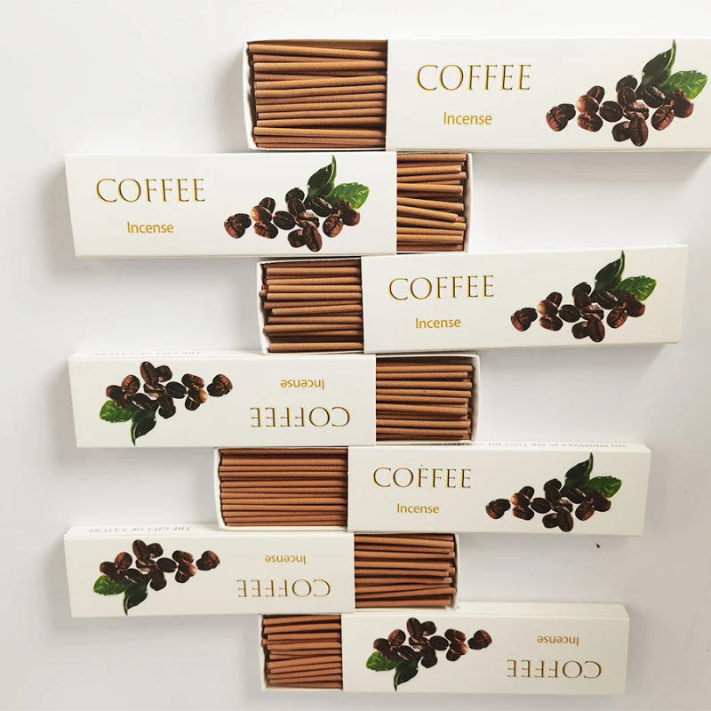 4 Cajas * 35 Varillas de Incienso con Sabor a Café, Hechas a Mano, con Salvia Blanca, Cedro y Palo Santo, 12 cm, Aroma Duradero