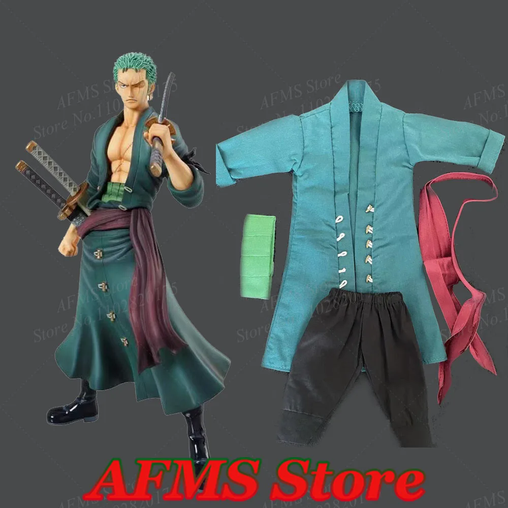 

1/6 Men Soldier Roronoa Zoro Coat Pants Belt Anime Dolls One Piece Clothes Accessory Fit 12Inch Action Figure Body