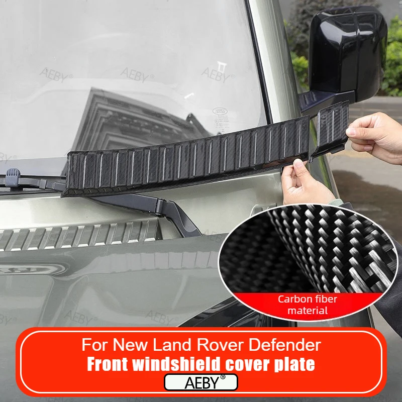 For New Land Rover Defender 2020-2026 Real carbon fiber wiper front cover Front windshield rainwater trough cover plate