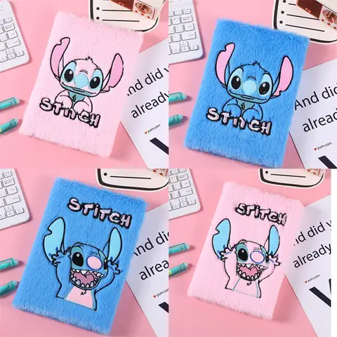 Anime Disney Lilo och Stitch Tecknad Plysch Bärbar Anteckningsbok Söt Student Plysch Anteckningsbok Gör-det-själv Handbok Skrivmaterial Presenter 22x15cm 8 best sales fluffig anteckningsbok - №4
