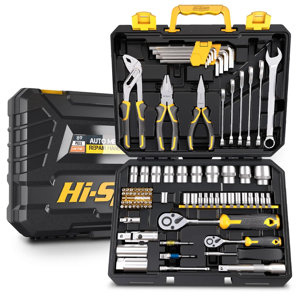 その他 High Speed! Special complete set Hi-Spec 93pc Home & Garage Auto Mechanics Tool Set Durable Steel