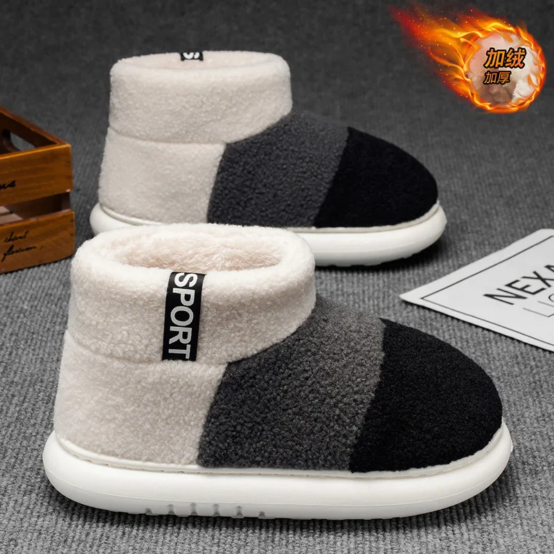 

Зимние ботинки для мужчин, зимняя теплая хлопковая обувь, толстая подошва, противоскользящая хлопковая обувь, новые модные короткие ботинки