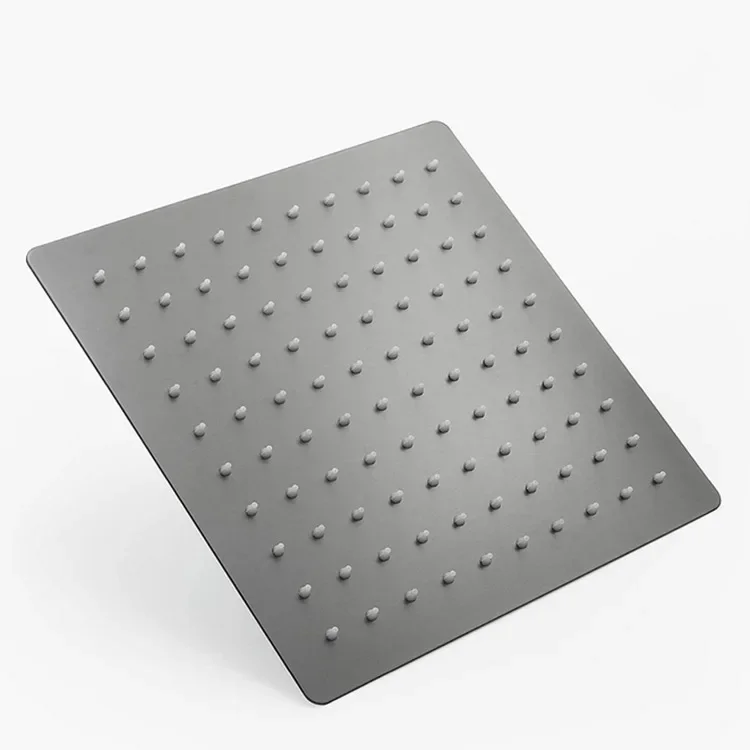 Gunmetal gray Square Rainfall Shower Head Ultrathin Stainless Steel Shower Head Bathroom Top Rain Head Shower Faucet Head