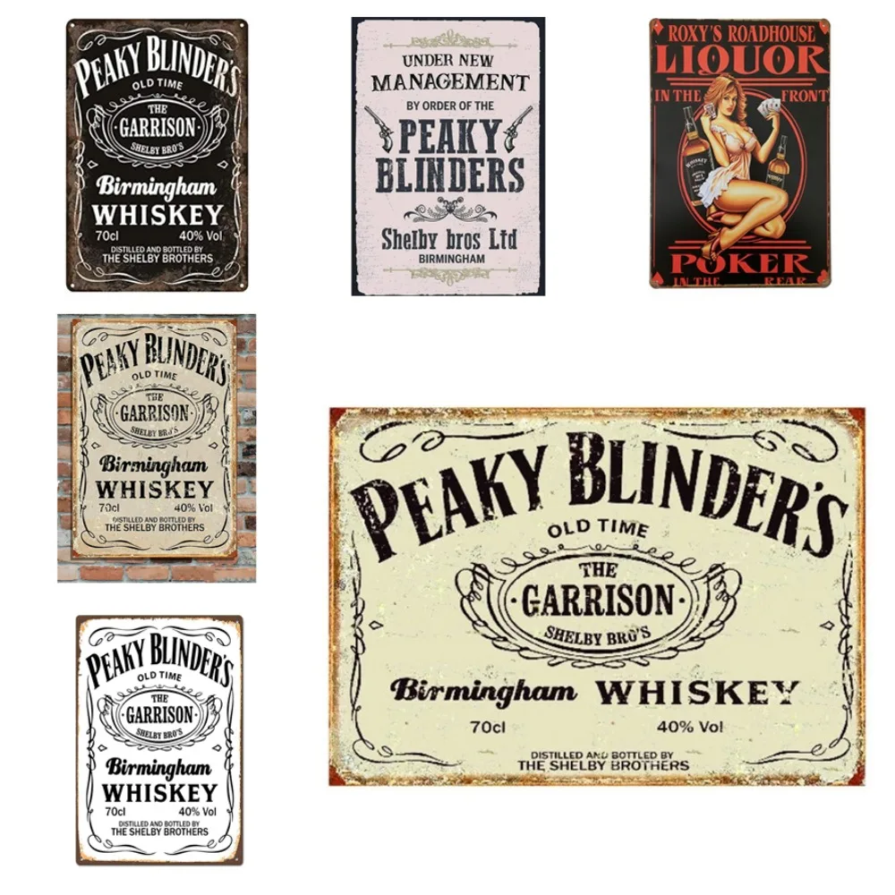 Vintage Tin Sign Peaky Blinders Metal Sign Poster Retro Art Plaque Wall Decor for Home Bar Pub Cafe Restaurant 8x12 Inch